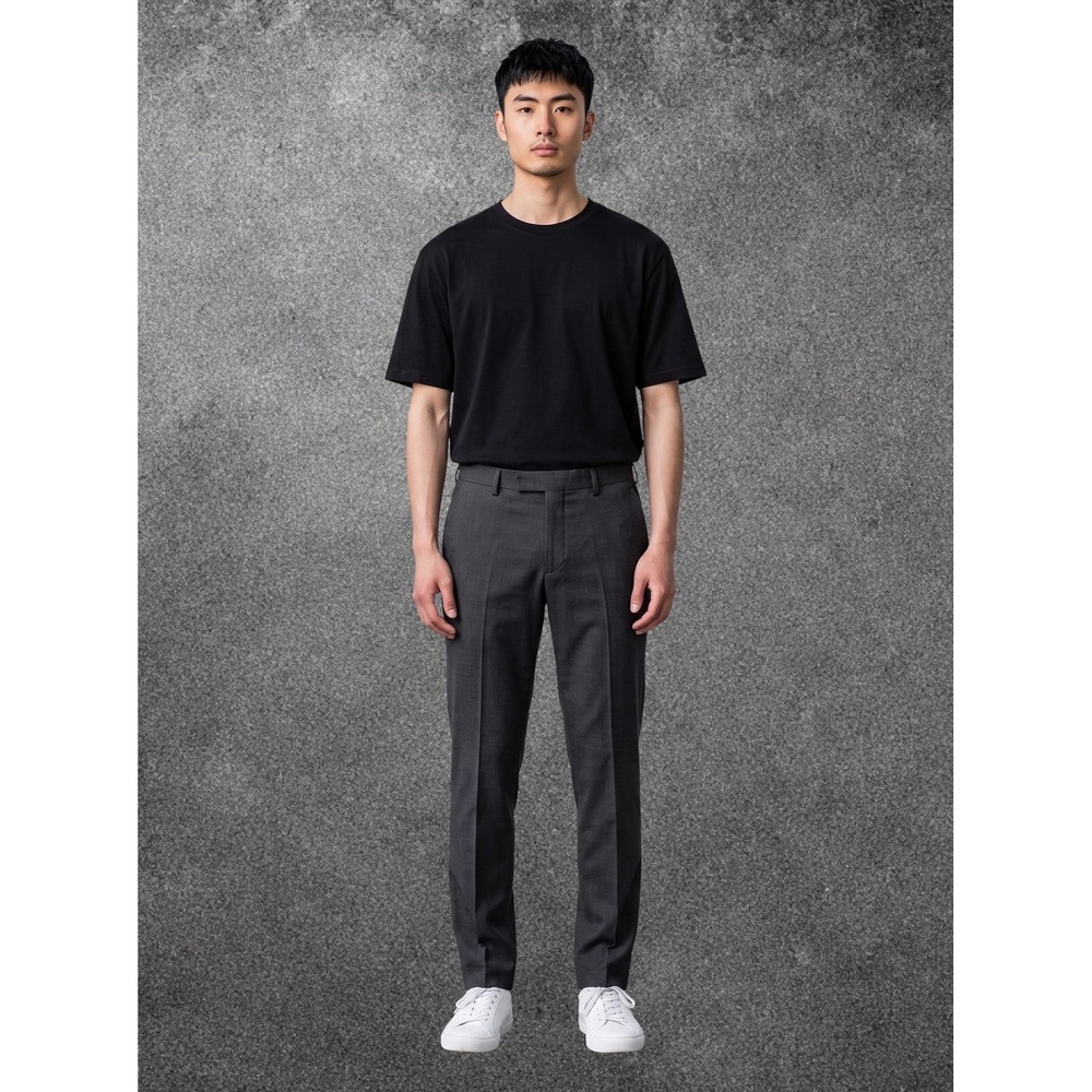 Saint Laurent Paris Mens Black Tailored Slim Fit Wool Trousers Pants 48 IT